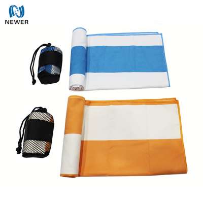 NEWER SPORTS best selling camping travel unique absorbent gym jogging stripe printed sweat microfiber suede sports towel